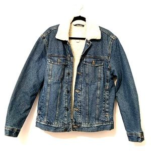 Men’s denim Sherpa lined jean jacket
